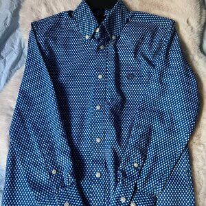 Boy's Blue Pattern Long Sleeve Dress Shirt - Brand New with Tags